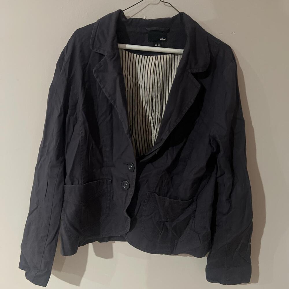 Hm black striped blazer stripes